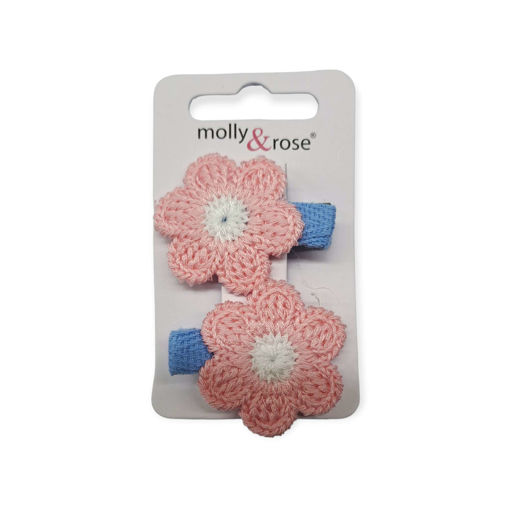 Picture of MOLLY&ROSE CROCHET STYLE FLOWER CLIPS X2 PINK